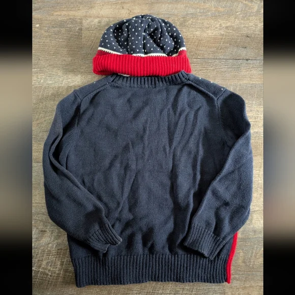 Janie And Jack Boys Train Sweater/Hat Size 3 - Picture 5 of 5